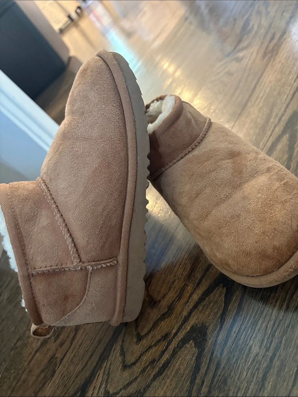 UGG Kids Chestnut Faux-Suede Ultra Short Mini Boots